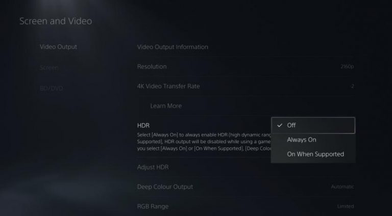 PlayStation 5-firmware bevat meer HDR-instellingsopties