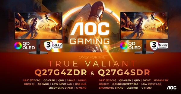 AGON by AOC lanceert nieuwe QD-OLED gaming-monitoren met 240 Hz en 360 Hz
